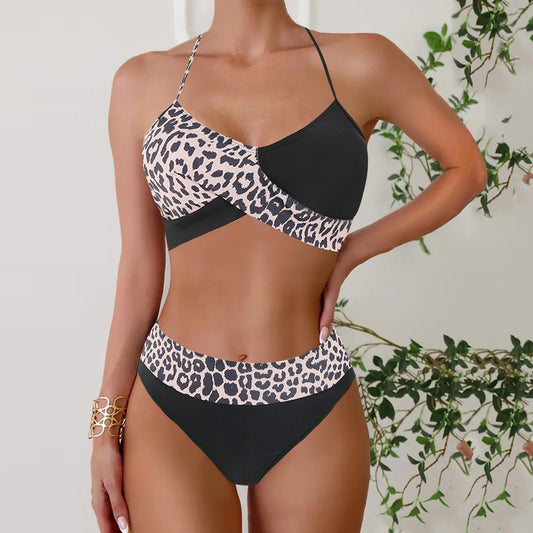 Costume da bagno due pezzi con lacci per donna