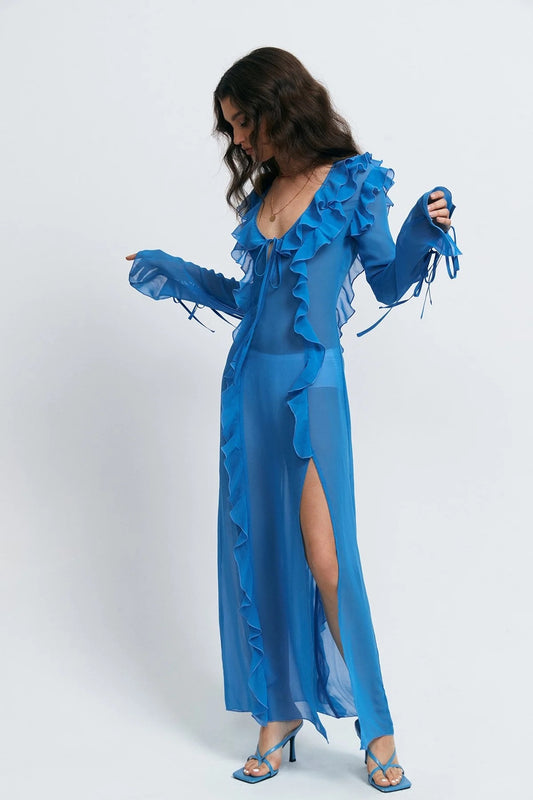 Il nuovo sexy abito da donna con scollo a V e forcella aperta, anti-car edge basato sulla corda