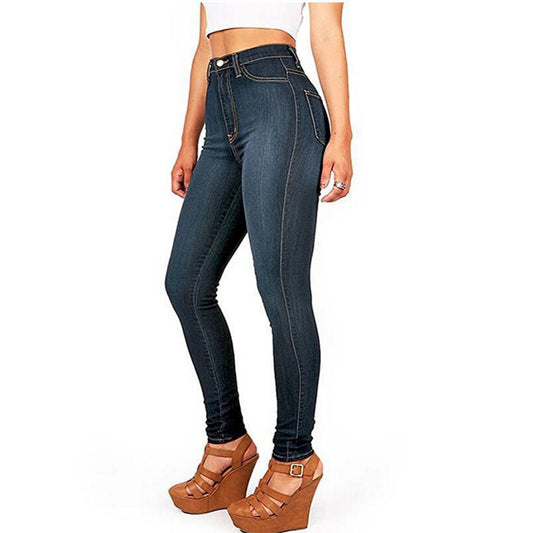 Jeans elasticizzati a vita alta da donna skinny