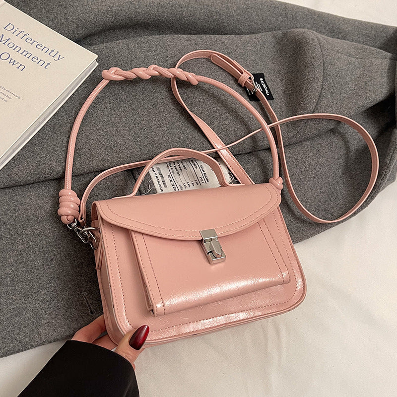 Lässige kleine quadratische Umhängetasche Retro tragbare Messenger Handtaschen für Frauen