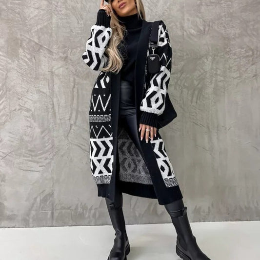 Cardigan con bottoni a manica lunga lavorato a maglia