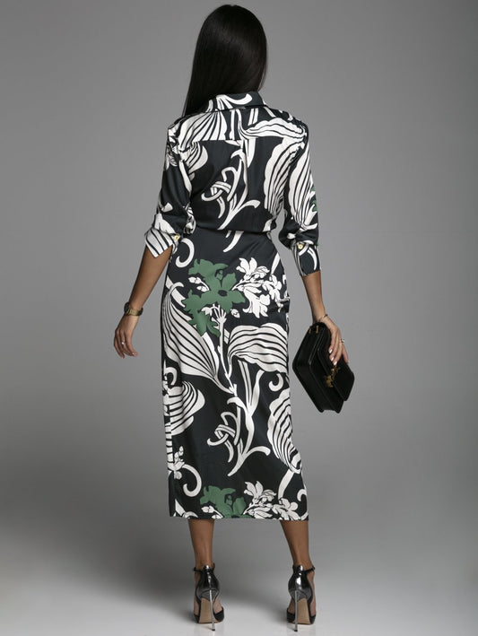 Abito camicia a maniche lunghe da donna alla moda