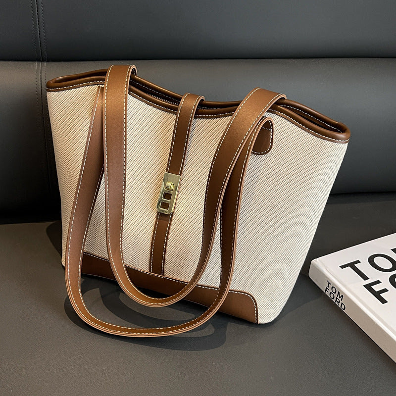 Borsa tote grande capacità da donna retrò