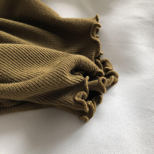 Top in maglia aderente in stile coreano da donna