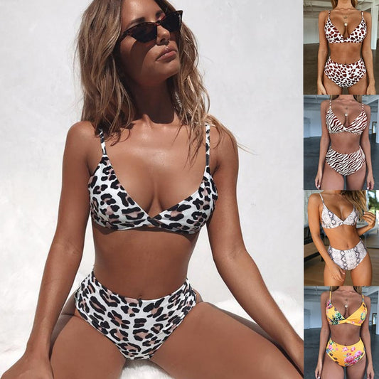 Europa und die Vereinigten Staaten sexy explosionen badeanzug leopard schlange muster hohe taille damen bikini