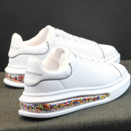Scarpe bianche con cuscino d'aria, scarpe sportive casual da coppia autunnali