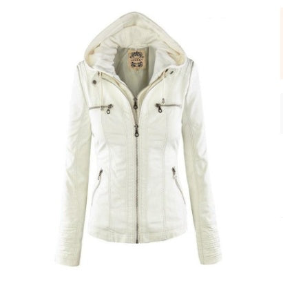 Giacca con cappuccio staccabile alla moda con tasche