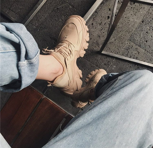 Scarpe con plateau e cinturini in tessuto, scarpe casual