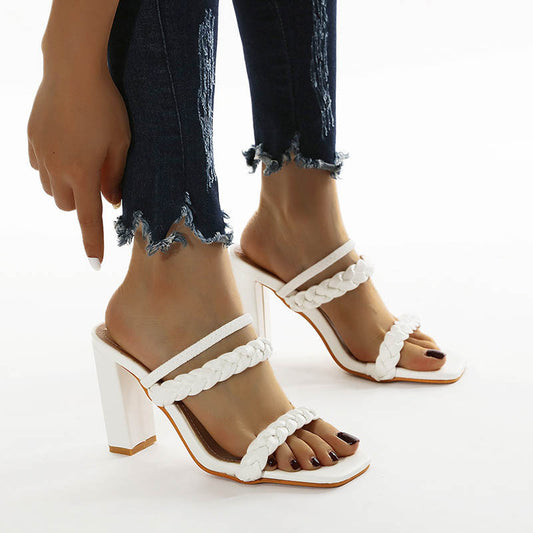 Women's thick high-heeled sandals