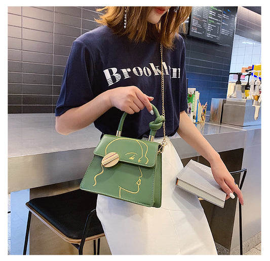 Borsa quadrata piccola ricamata alla moda