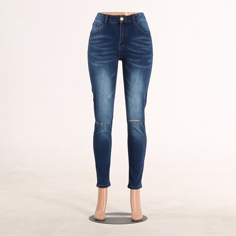 Enganliegende, hüfthebende Damen-Jeans