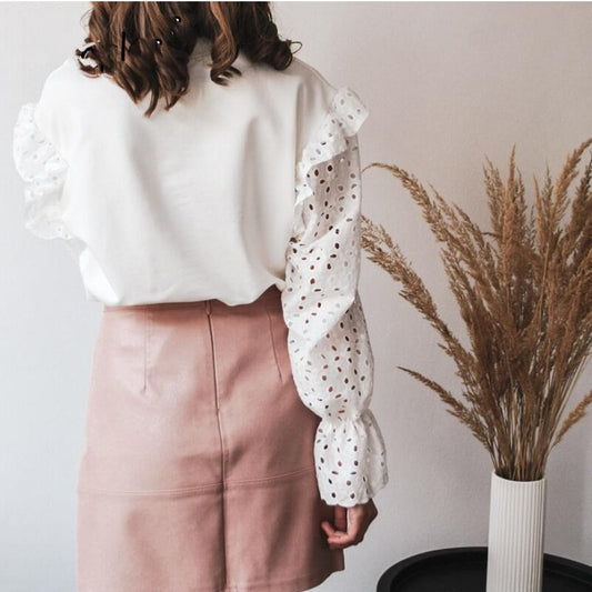 Giacca da donna in pizzo con cuciture alla moda europea e americana