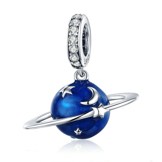 Braccialetto di perline alla moda con ciondolo in argento 925 Secret Planet, accessori per gioielli