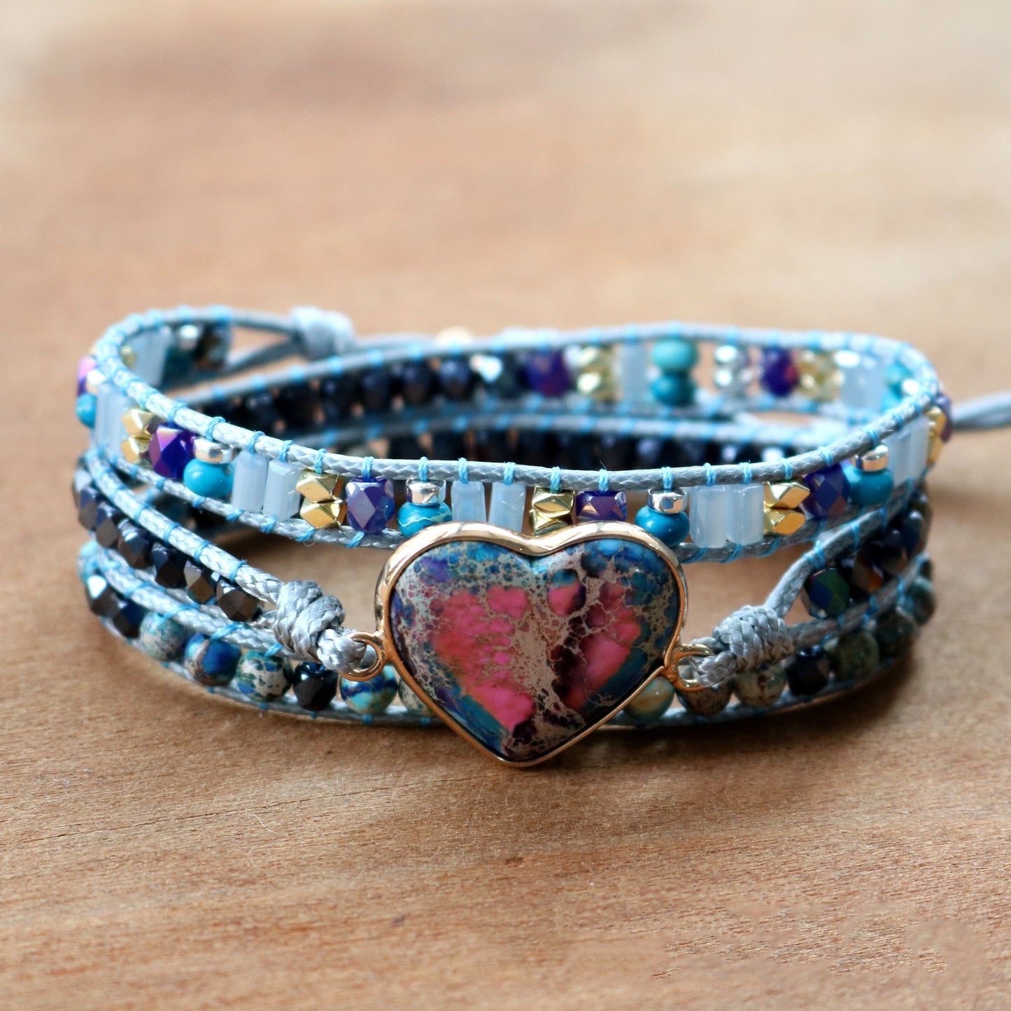 Böhmisches handgewebtes mehrlagiges Wickelarmband
