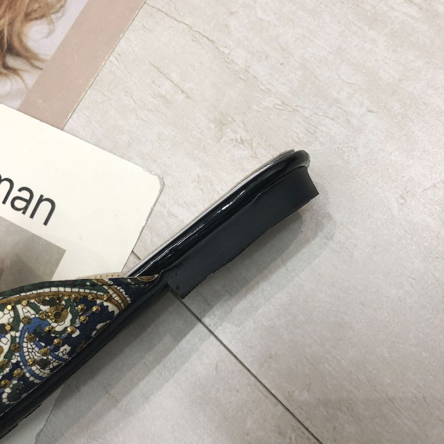 Baotou Halbschuhe Damen Flache, spitze, faule Sandalen und Hausschuhe