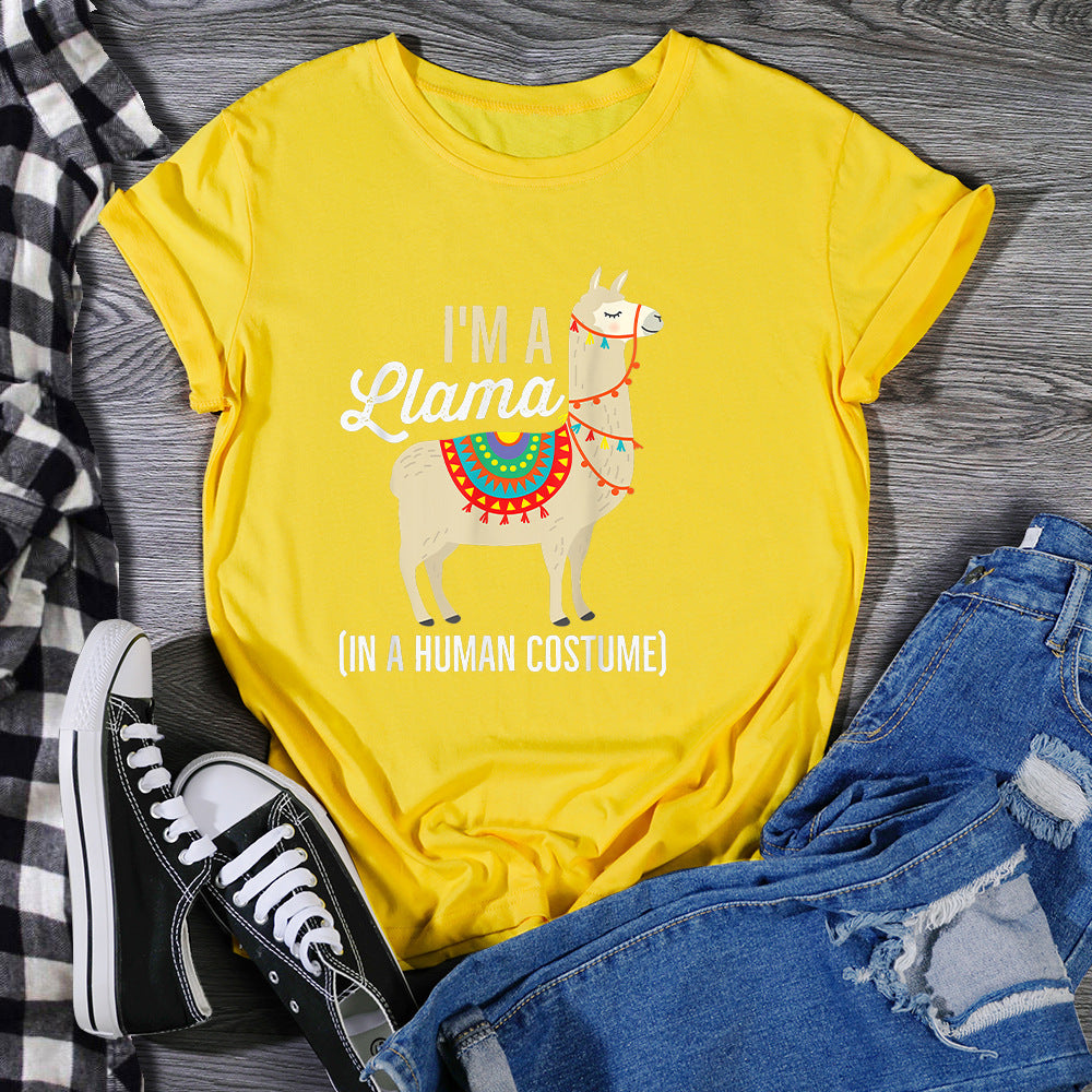 Women's Fashion Casual Style Printed Short Sleeves