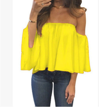 Sexy Top Off-The-Shoulder Lose T-shirt
