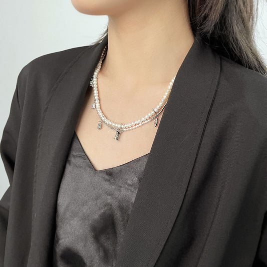 Collana di perle multistrato in stile europeo e americano