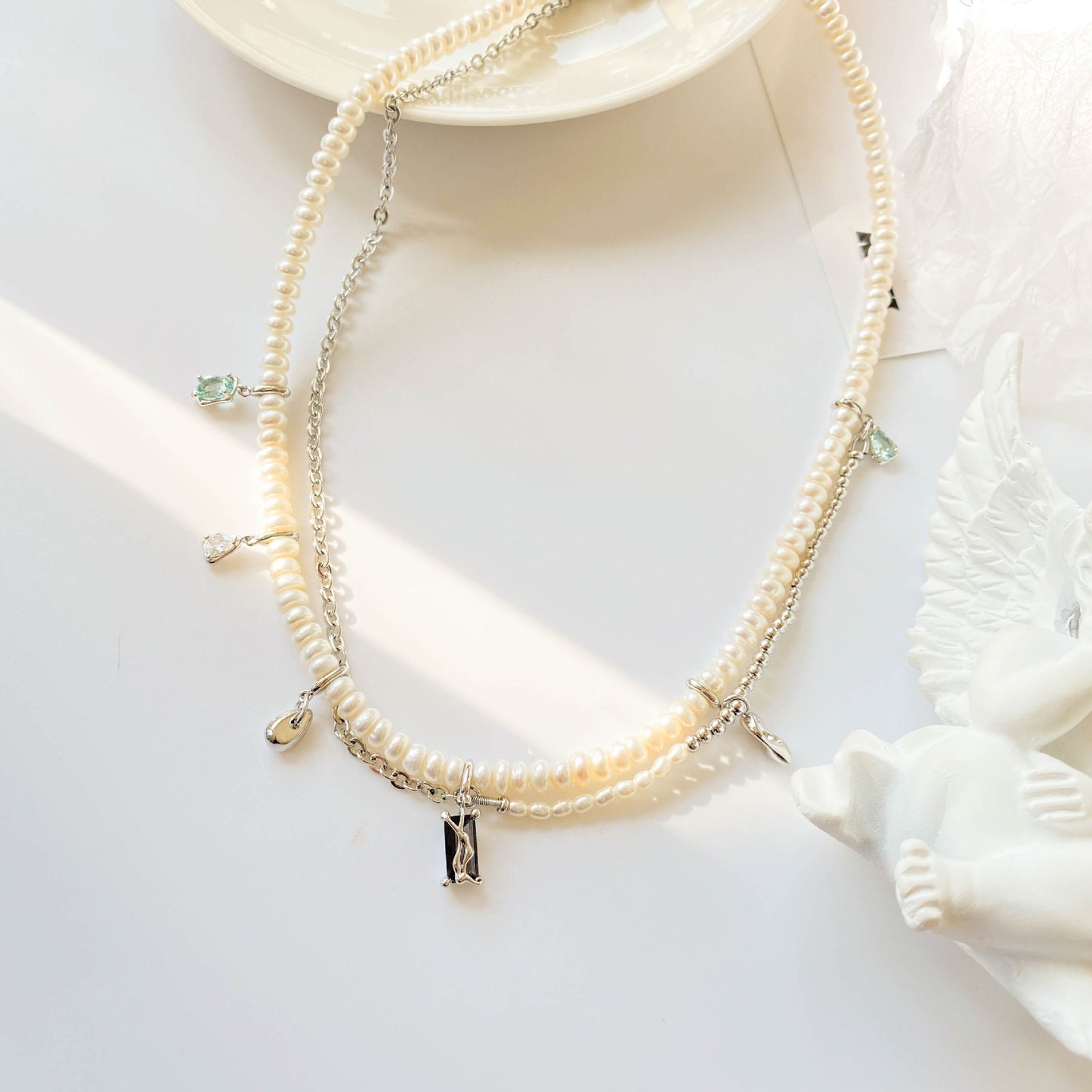 Collana di perle multistrato in stile europeo e americano