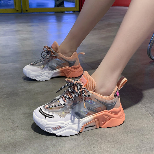Scarpe sportive casual traspiranti in mesh con colori sfumati