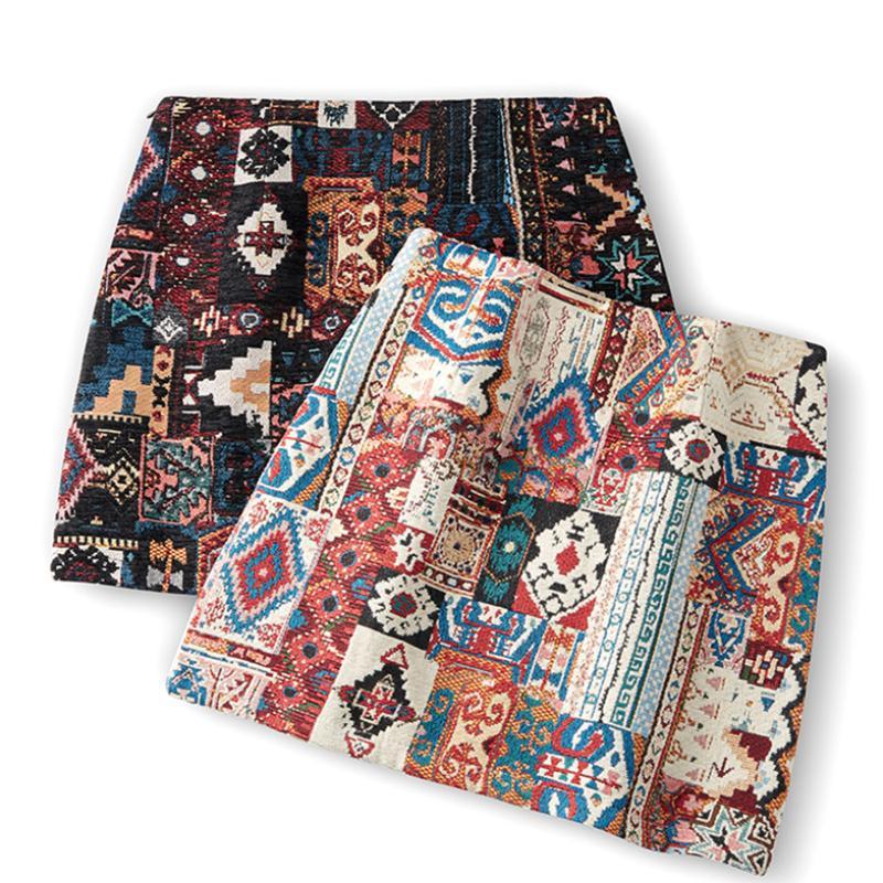 Retro Ethnic Style Short A-Line Bag Hip Skirt
