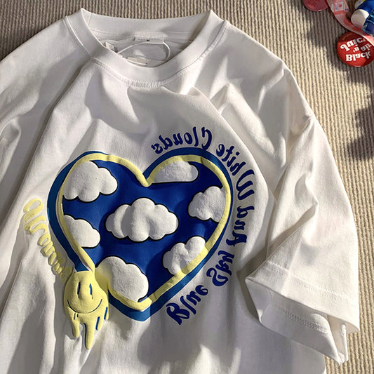 Kurzarm-T-Shirt Damen Ins Hong Kong Style