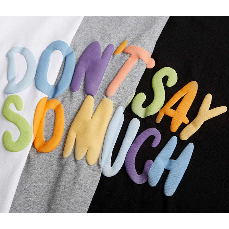 New Street Fashion Brand Three-Dimensional Foam Printing Color Letters Loose Short-Sleeved T-Shirt Men
