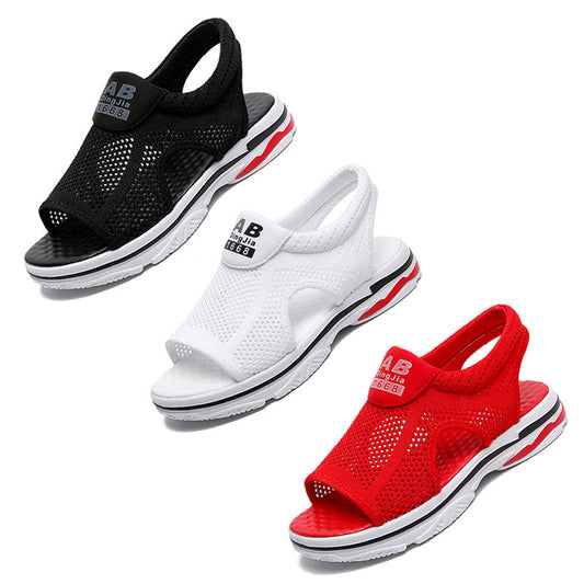 Scarpe casual da donna in tessuto volante, piatte, cave, con suola morbida e bocca di pesce