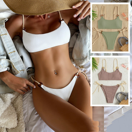 Costume da bagno bianco reggiseno bikini fascia I Costume da bagno