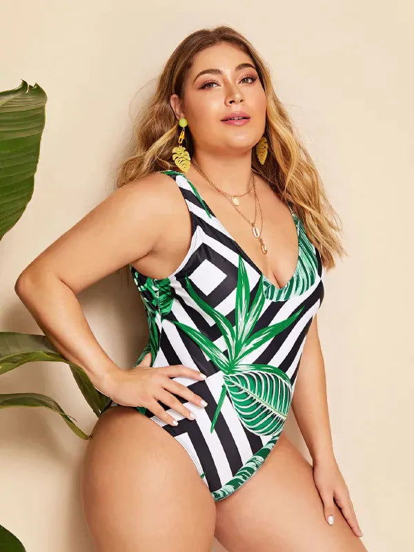 Digital printing plus fat one-piece swimming