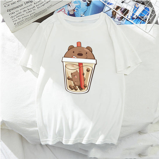 Trinken T-shirt lose casual freundinnen