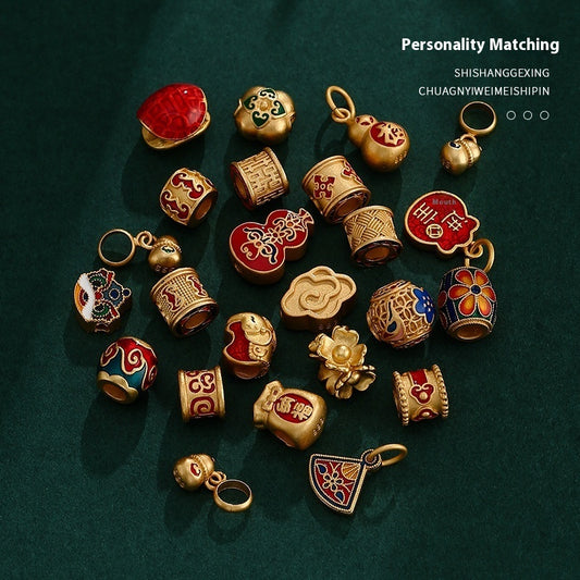 Bracciale con perline sciolte in oro francese antico, collana, accessorio fai da te fatto a mano, ciondolo