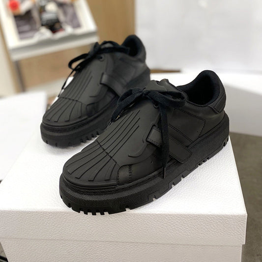 Biscuit Shoes Schnürschuhe mit Plateausohle, lässig, weiß