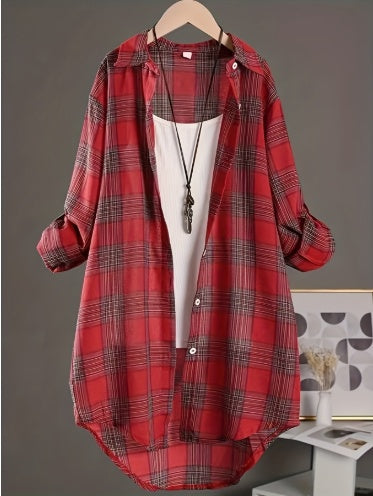 Summer's Long Sleeve Casual Long Fashion Loose Shirt Jacket
