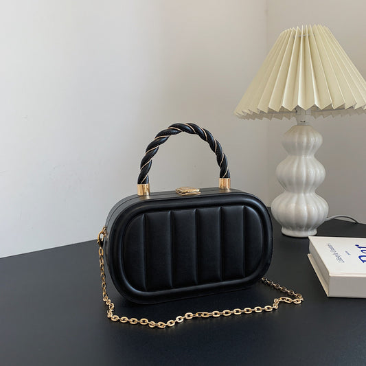 Borsa a tracolla portatile semplice alla moda da donna, con catena