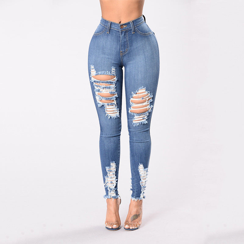 Zerrissene Stretch-Jeans