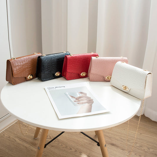 Borsa a tracolla con motivo in pietra, casual e alla moda, da donna