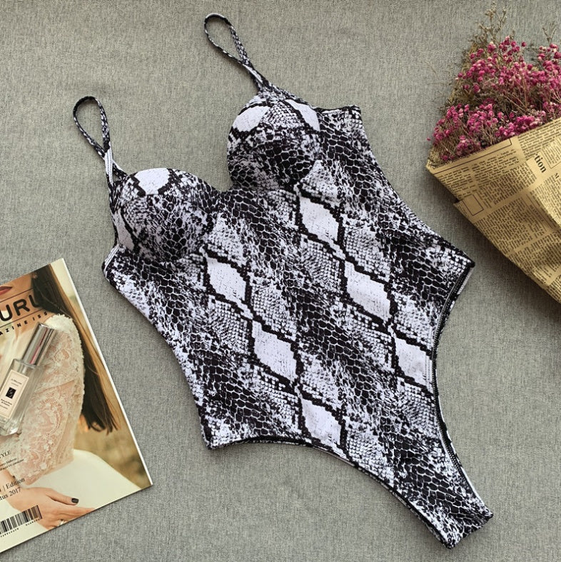 Badeanzug mit Print, einteiliger Badeanzug, Bikini