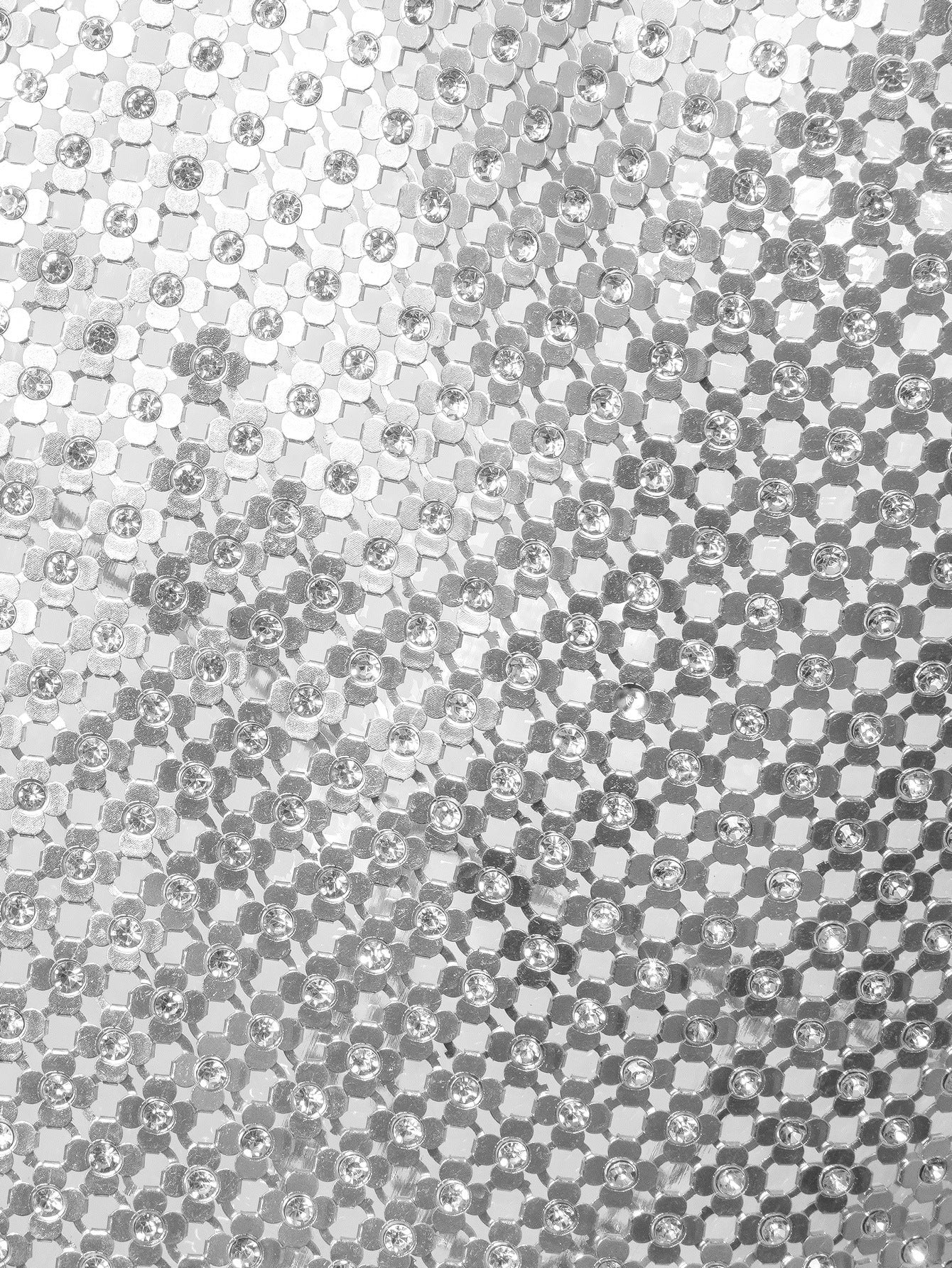 Top con spalline sottili e cuciture in strass, casual, da donna