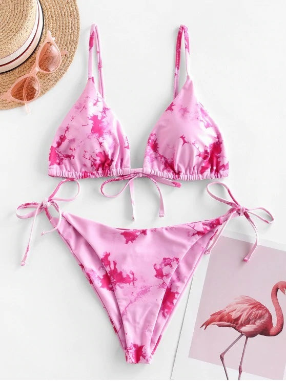 Tie-dye printed bikini