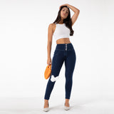 Vier Knöpfe Schöne Gesäß Frauen Fitness Jeans