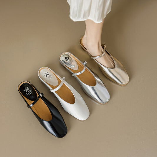 Pantofole francesi molto morbide, con tacco basso e punta chiusa, con supporto parziale