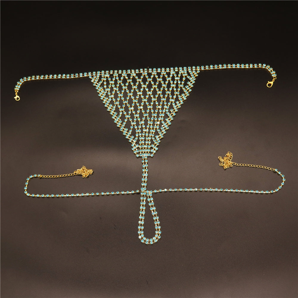 Women's Bikini Bra Shorts Short Skirt Body Chain Set
