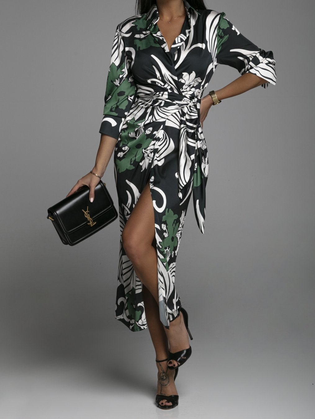 Abito camicia a maniche lunghe da donna alla moda