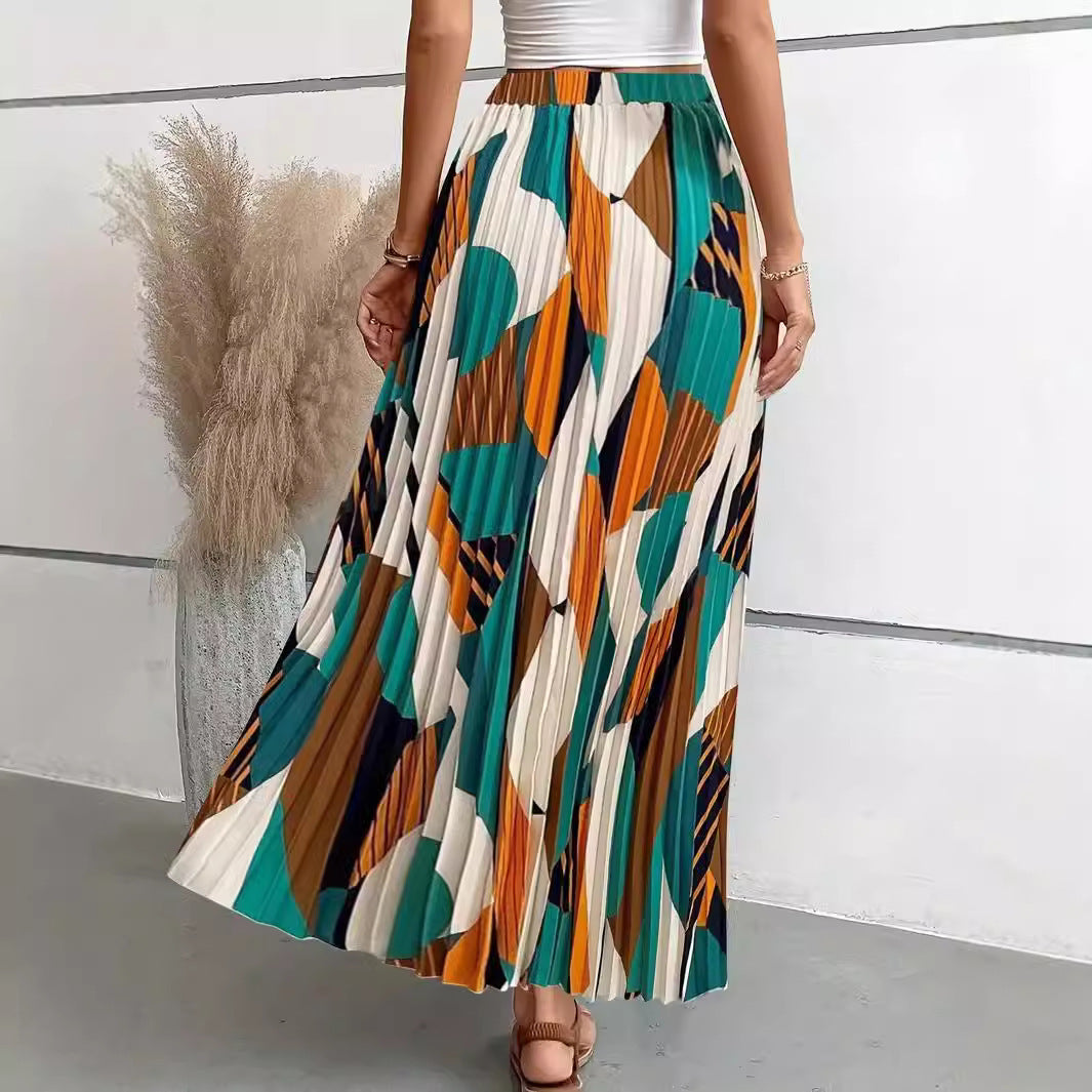 Gonna casual da donna con stampa alla moda