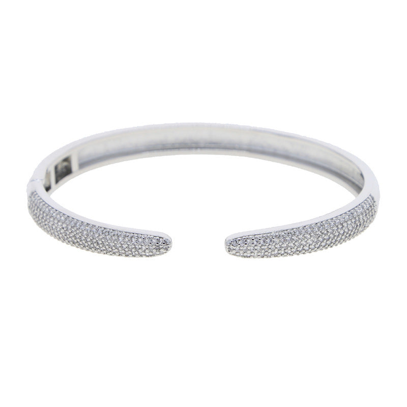 Bracciale in stile hip hop europeo e americano con zirconi intarsiati