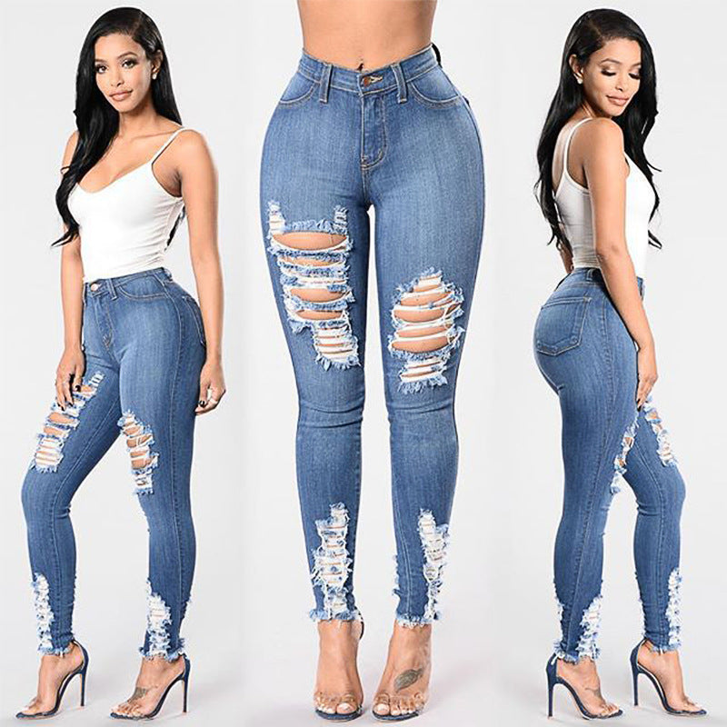 Zerrissene Stretch-Jeans