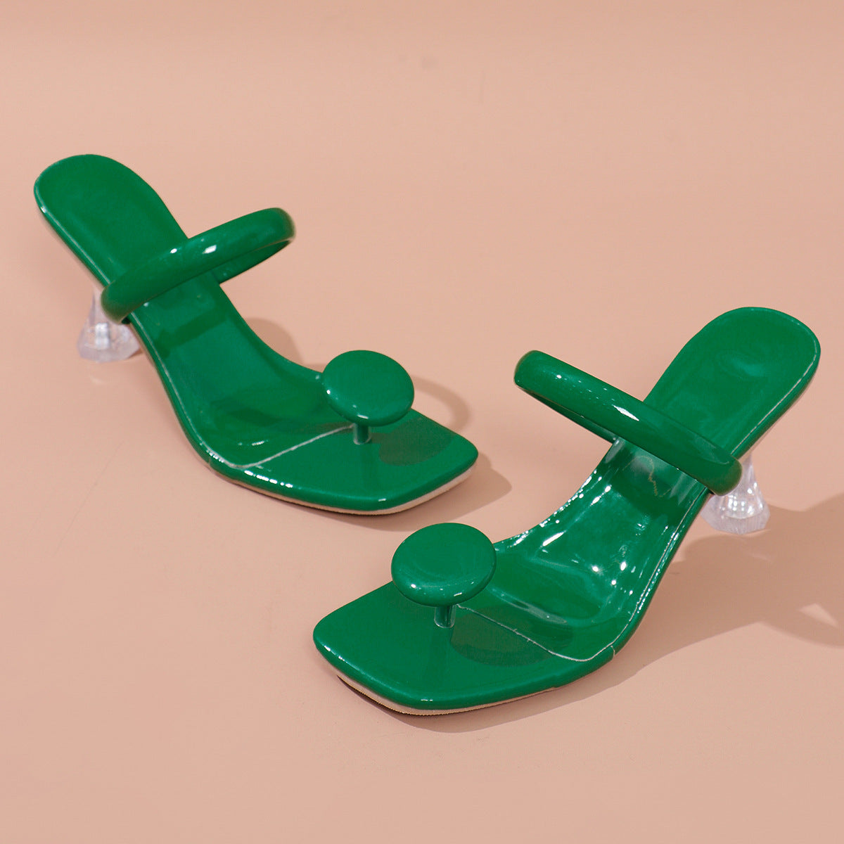 Pantofole con tacco alto di grandi dimensioni Pantofole da donna color caramella
