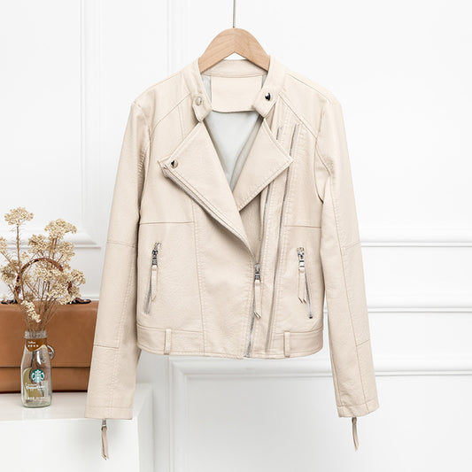 Giacca corta in pelle da donna