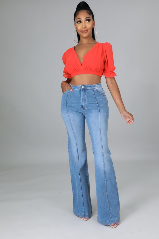 Neue elastische Schlagjeans für Damen